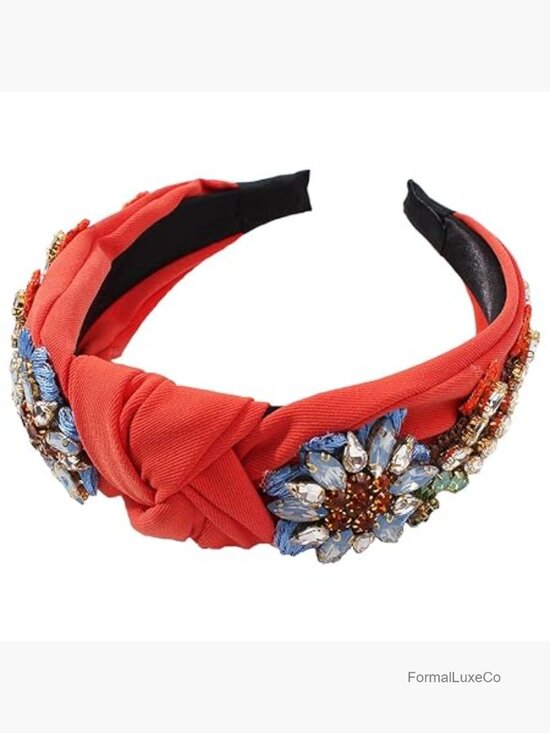 Baroque Rhinestone Crystal Embroidered Headband - Elastic Comfort Fit Hair Hoop main image 5